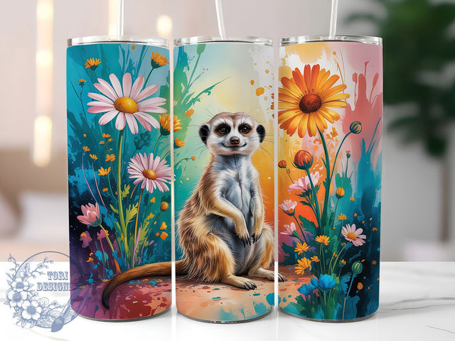 Cute Meerkat Lovers Tumbler, Cute Meerkat Tumbler, Whimsical Animal Wrap, Rustic Meerkat Wrap, Wildlife Lovers Wrap, Sublimation Design, Trendy Gift Idea Sublimation ToriDesigns 