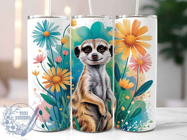 Cute Meerkat Lovers Tumbler, Cute Meerkat Tumbler, Whimsical Animal Wrap, Rustic Meerkat Wrap, Wildlife Lovers Wrap, Sublimation Design, Trendy Gift Idea Sublimation ToriDesigns 