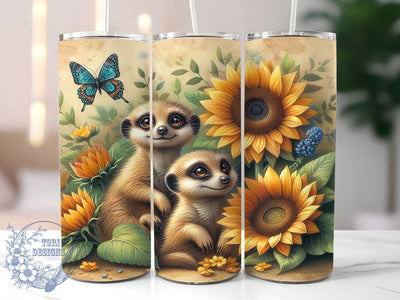 Cute Meerkat Nature Tumbler, Animal Wrap, Cute Design, Sublimation Art, 20oz Tumbler, Nature Theme, Playful Pattern Sublimation ToriDesigns 