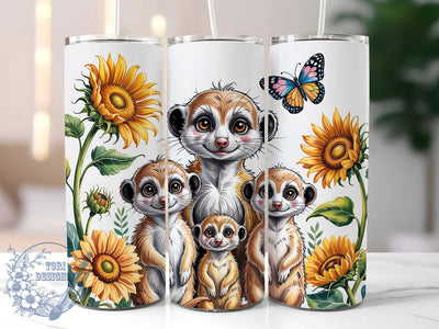 Cute Meerkat Nature Tumbler, Animal Wrap, Cute Design, Sublimation Art, 20oz Tumbler, Nature Theme, Playful Pattern Sublimation ToriDesigns 