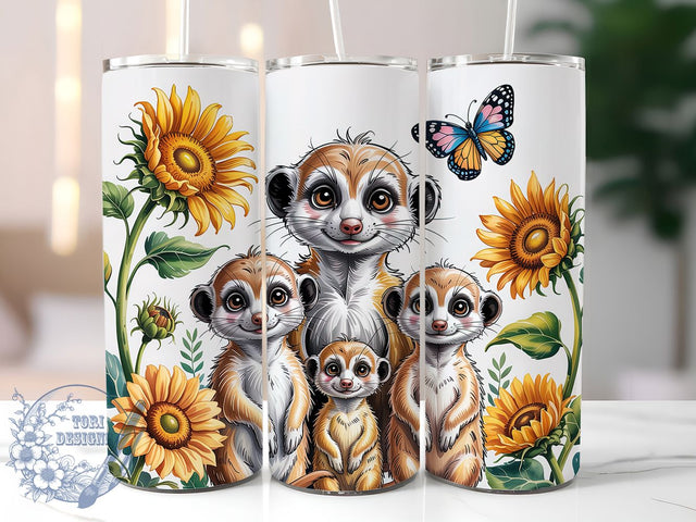 Cute Meerkat Nature Tumbler, Animal Wrap, Cute Design, Sublimation Art, 20oz Tumbler, Nature Theme, Playful Pattern Sublimation ToriDesigns 