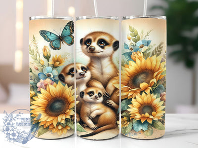 Cute Meerkat Nature Tumbler, Animal Wrap, Cute Design, Sublimation Art, 20oz Tumbler, Nature Theme, Playful Pattern Sublimation ToriDesigns 