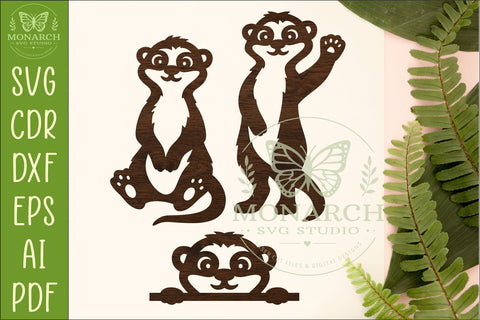 Cute Meerkat SVG. Playful Meerkat Silhouettes SVG APInspireddesigns 