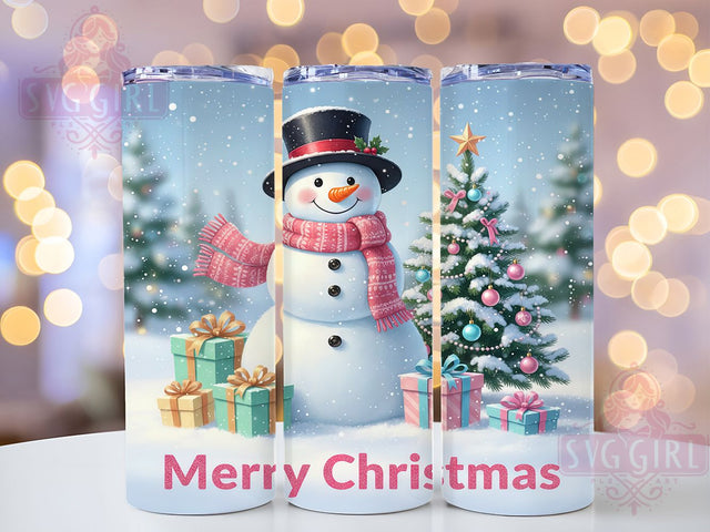 Cute Merry Christmas Snowman Tumbler, Merry Christmas Wrap, 20oz Tumbler Sublimation, Festive Holiday Design, Adorable Winter Sublimation, Cozy Christmas Tumbler, Frosty Seasonal Wrap Sublimation SvggirlplusArt 