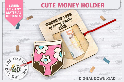 Cute Money Holder Laser Cut Design. Money Gift Holder SVG SVG Evgenyia Guschina 