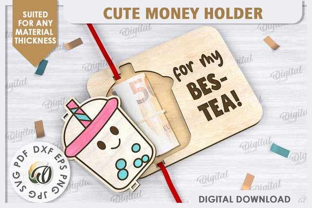 Cute Money Holder Laser Cut Design. Money Gift Holder SVG SVG Evgenyia Guschina 