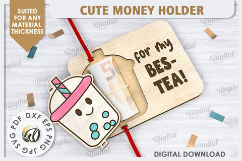 Cute Money Holder Laser Cut Design. Money Gift Holder SVG SVG Evgenyia Guschina 