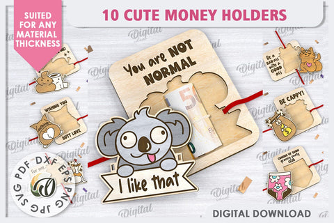 Cute Money Holders Laser Cut Bundle. Money Gift Holders SVG SVG Evgenyia Guschina 