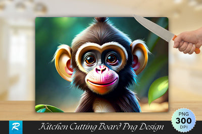 Cute Monkey Cutting Board Sublimation Regulrcrative 