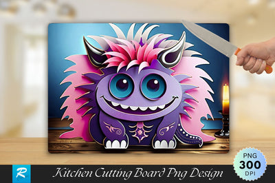 Cute Monster Cutting Board Sublimation Regulrcrative 