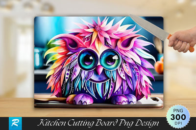 Cute Monster Cutting Board Sublimation Regulrcrative 