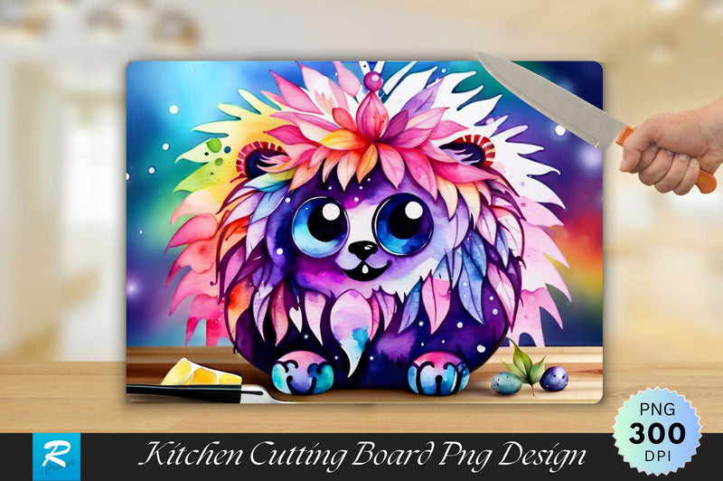 Cute Monster Cutting Board Sublimation Regulrcrative 