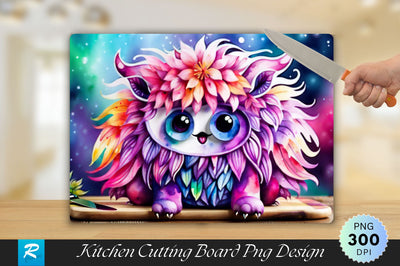 Cute Monster Cutting Board Sublimation Regulrcrative 