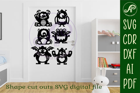 Cute monster Silhouette laser cut shape SVG APInspireddesigns 