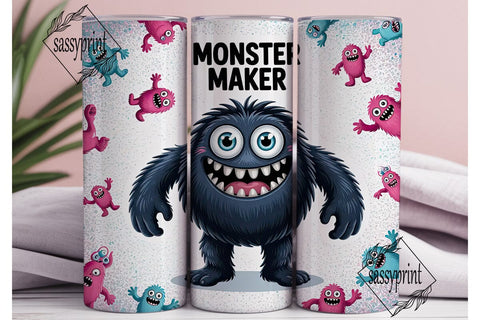 Cute Monster Tumbler Wrap Sublimation sassyprint 