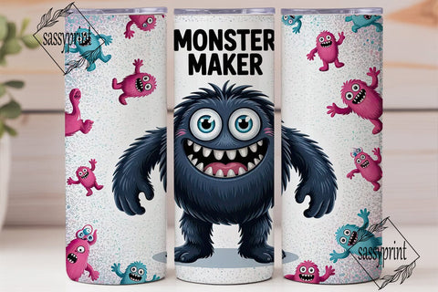 Cute Monster Tumbler Wrap Sublimation sassyprint 