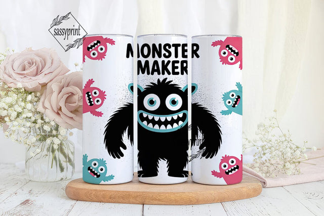 Cute Monster Tumbler Wrap Sublimation sassyprint 