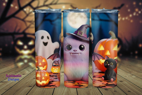 Cute Monster Tumbler Wrap Sublimation Sublimatiz Designs 