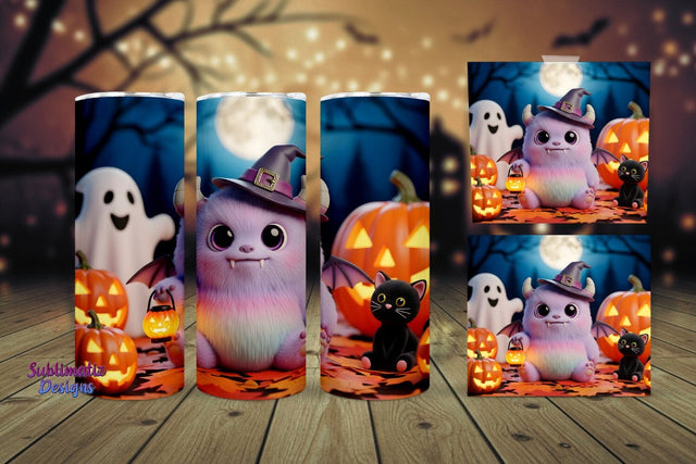 Cute Monster Tumbler Wrap Sublimation Sublimatiz Designs 
