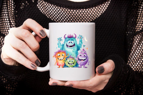 Cute Monster Watercolor Clipart Bundle Sublimation Designangry 