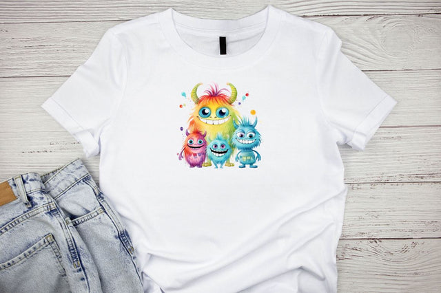 Cute Monster Watercolor Clipart Bundle Sublimation Designangry 
