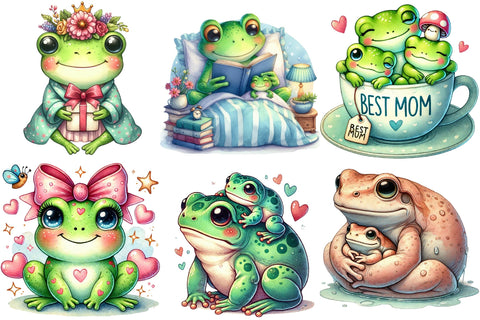 Cute Mother's Day Frogs Clipart Sublimation designartist 