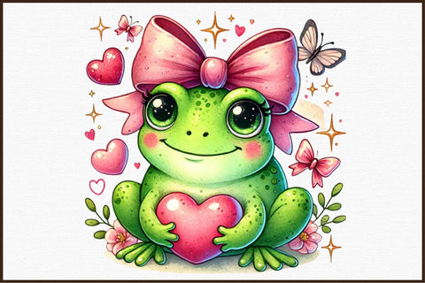 Cute Mother's Day Frogs Clipart Sublimation designartist 