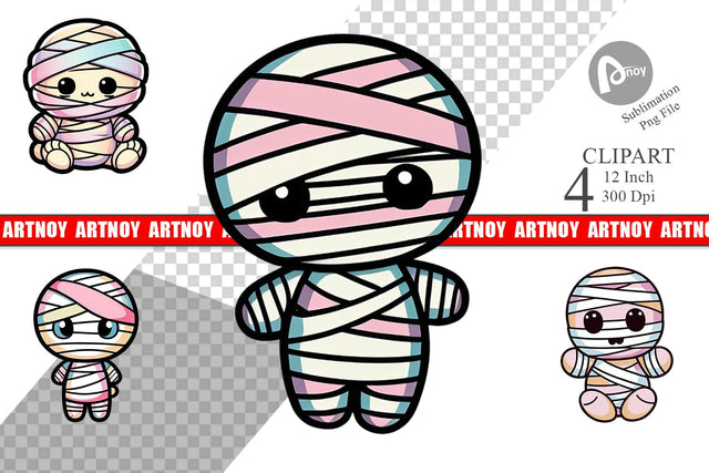 Cute Mummy Clipart Sublimation artnoy 