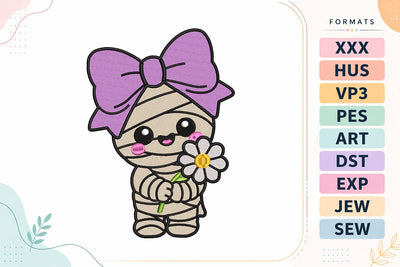 Cute Mummy Girl Halloween Embroidery Design Embroidery/Applique DESIGNS sg embroidery 