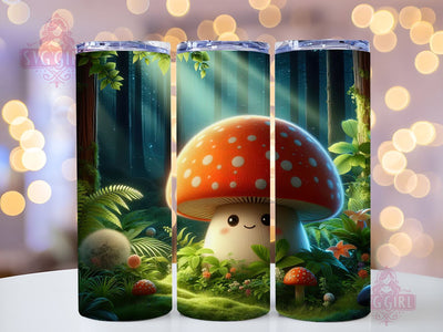 Cute Mushroom 20oz Tumbler Wrap Sublimation Design, Straight Tapered Tumbler Wrap, Mushroom Tumbler Png, Instant Digital Download Sublimation SvggirlplusArt 