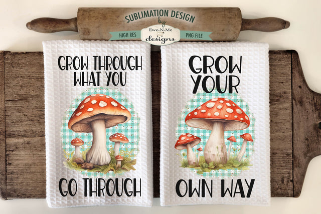 Cute Mushroom Sublimation Kitchen Dish Towel Designs Sublimation Ewe-N-Me Designs 