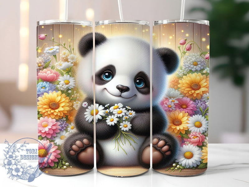 Cute Nature Panda Tumbler, Cute Panda Tumbler, Animal 20oz Wrap, Sublimation Design, Stylish Gift Idea, Nature Panda Wrap, Fun Panda Tumbler Sublimation ToriDesigns 
