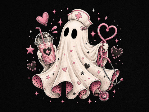 Cute Nurse Ghost Halloween Clipart PNG SVG artprintfile 