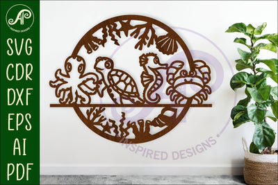 Cute ocean animals wall art sign, SVG file. vector SVG APInspireddesigns 
