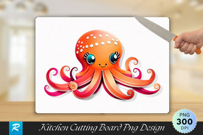 Cute Octopus Cutting Board Sublimation Regulrcrative 
