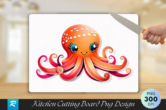 Cute Octopus Cutting Board Sublimation Regulrcrative 