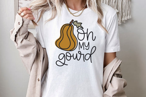 Cute Oh My Gourd SVG for Cricut, Funny Autumn PNG for Stickers, Sublimation, TShirts, & More, SVG Designing Digitals 
