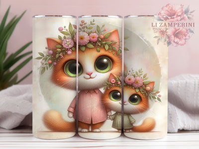 Cute Orange Cat Family 20oz Tumbler, Cat Wrap, Sublimation Gift, Cute Mug, 20oz Tumbler Design, Orange Cats, Family Theme Sublimation Li Zamperini 