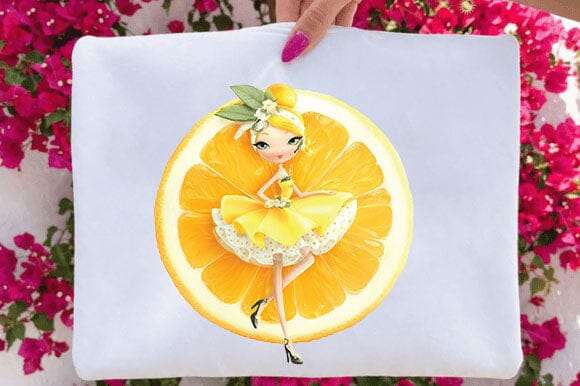 Cute Orange Fairy Girl PNG Sublimation SVGArt 