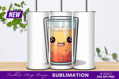 Cute orange juice kawaii style illustration Sublimation Regulrcrative 