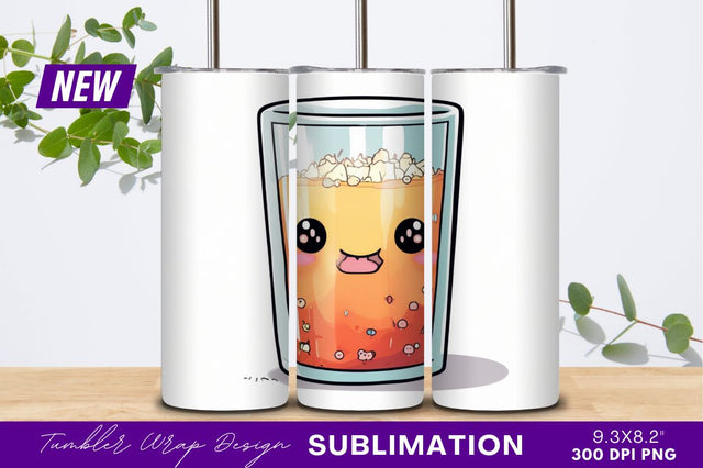 Cute orange juice kawaii style illustration Sublimation Regulrcrative 