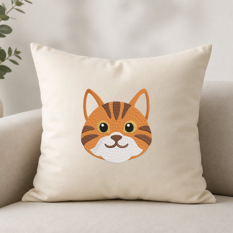 Cute Orange Tabby Cat Face Embroidery Design – Kitty Animal Machine Embroidery File Embroidery/Applique DESIGNS PatternFeed8 