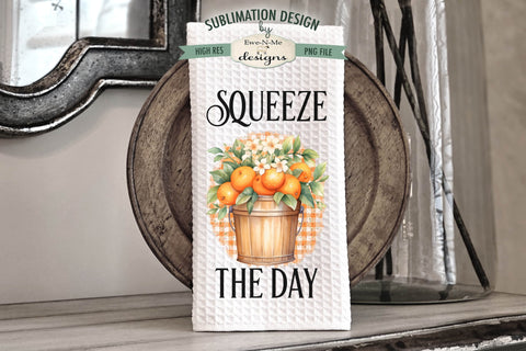 Cute Oranges Sublimation Kitchen Towel Designs - Squeeze The Day - You're A Cutie Sublimation Ewe-N-Me Designs 
