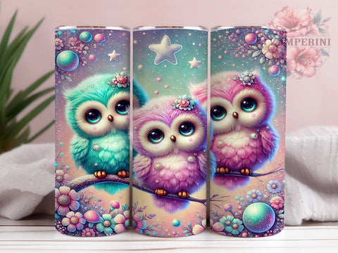 Cute Owl 20oz Glitter Tumbler, Cute Owl Tumbler, Glitter Wrap, 20oz Sublimation, Owl Drinkware, Custom Glitter Mug, Kids Tumbler, Personalized Owl Cup Sublimation Li Zamperini 