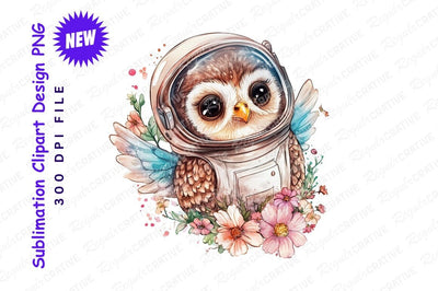 Cute owl astronaut clipart png design Sublimation Regulrcrative 