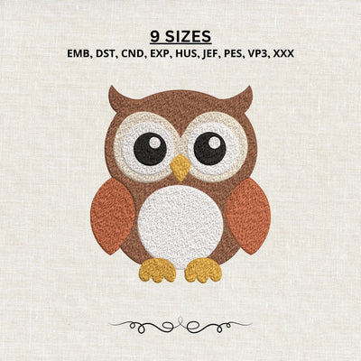 Cute Owl Embroidery Design – Woodland Animal Baby Owl Machine Embroidery File Embroidery/Applique DESIGNS PatternFeed8 