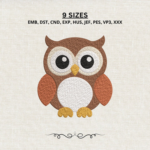 Cute Owl Embroidery Design – Woodland Animal Baby Owl Machine Embroidery File Embroidery/Applique DESIGNS PatternFeed8 