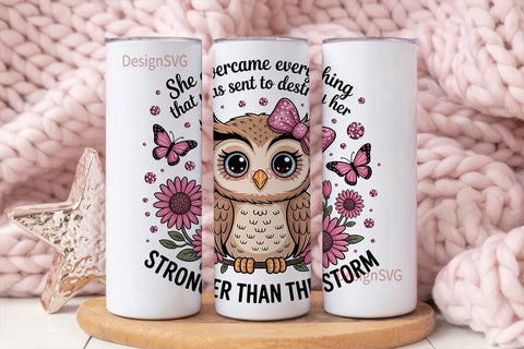 Cute Owl Inspirational Tumbler Wrap Sublimation DesignSVG 