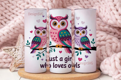 Cute Owl Tumbler Wrap 20oz Sublimation DesignSVG 
