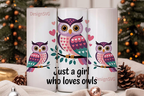 Cute Owl Tumbler Wrap 20oz Sublimation DesignSVG 